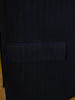 1980s DAKS Jermyn Street Pure New Wool Navy Blue w/ Rope Stripe Suit 42S