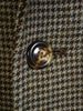 1960s Vintage Green / Brown Houndstooth Raglan Coat 38S
