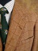 1950s Vintage Bespoke Tan Brown W/P Check Tweed Jacket 45L