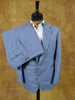 1980s Vintage Savile Row Bespoke Cornflower Blue Linen Mix Suit 40S