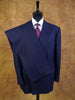 1993 Bespoke All Wool Royal Blue Stripe D/B Suit 44L