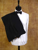 1960s Vintage Black Barathea Wool Dinner Trousers 37