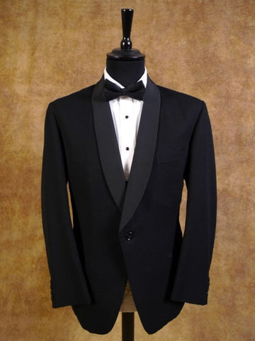 1960s Vintage Austin Reed Black Barathea Dinner Jacket 40S
