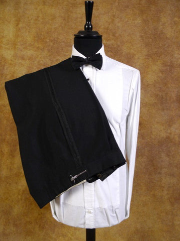 1960s Vintage Black Mohair Dinner Trousers DJ 34S