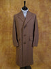 1950s Vintage Brown Full-Length Wool Overcoat 42L