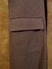 1950s Vintage Brown Full-Length Wool Overcoat 42L