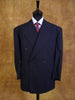 1991 Tommy Nutter Savile Row Full Bespoke 3-Piece D/B Navy Blue Suit 42