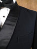 1960s Satin Shawl D/B Black Wool Dinner Suit DJ Jacket 36S