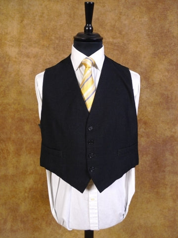 1950s 1960s Vintage Black Wool Morning Waistcoat 42