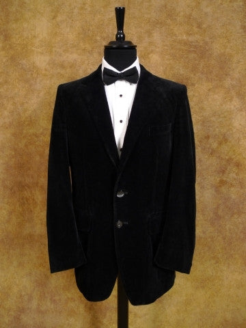 1980S Vintage Black Velvet Evening Jacket 38R