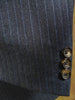 1980s Vintage Aquascutum Grey / Blue Stripe Wool Suit 43R