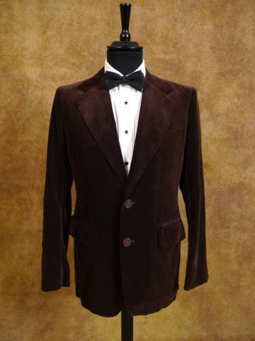 1960s 1970s Lord John Carnaby Street Boutique Brown Velvet Jacket 36R
