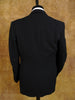 1940s 1950s Black Barathea Wool Dinner Jacket w/ Peak Lapel 36R