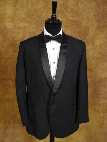 1960s Vintage Black Mohair Dinner Suit Jacket 40S