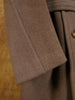 1940s 1950s Vintage Brown Heavyweight Elysian Wool D/B Overcoat w/ Belt 44R