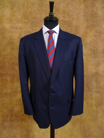 1980s Vintage Christian Dior Designer Navy Blue Suit Jacket / Blazer 46R