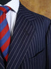 1976 Savile Row Bespoke Navy Blue Rope Stripe Suit Jacket / Blazer 44L