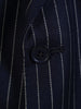 1976 Savile Row Bespoke Navy Blue Rope Stripe Suit Jacket / Blazer 44L