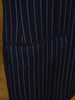 1976 Savile Row Bespoke Navy Blue Rope Stripe Suit Jacket / Blazer 44L