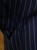 1976 Savile Row Bespoke Navy Blue Rope Stripe Suit Jacket / Blazer 44L