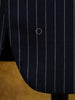 1976 Savile Row Bespoke Navy Blue Rope Stripe Suit Jacket / Blazer 44L