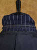 1976 Savile Row Bespoke Navy Blue Rope Stripe Suit Jacket / Blazer 44L