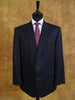 1980s DAKS Jermyn Street Pure New Wool Navy Blue w/ Rope Stripe Suit 42S