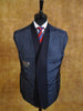 1980s DAKS Jermyn Street Pure New Wool Navy Blue w/ Rope Stripe Suit 42S