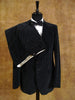 1970s Tailored Black w/ White Pin-Stripe Velvet Suit 38R