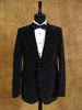 1970s Tailored Black w/ White Pin-Stripe Velvet Suit 38R