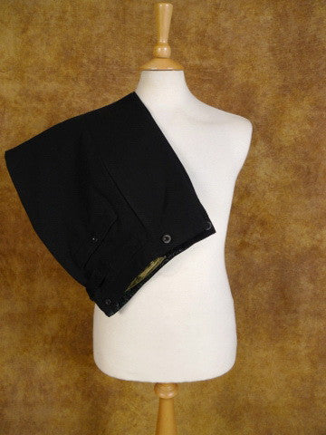 1910s 1920s Vintage Steampunk Black Wool Trousers 32S