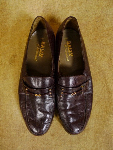 Bally of Switzerland Designer Burgundy Leather Loafers Shoes Size 8½ E