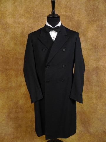 1910s 1920s Vintage Steampunk Black Wool Morning Frock Coat 38R
