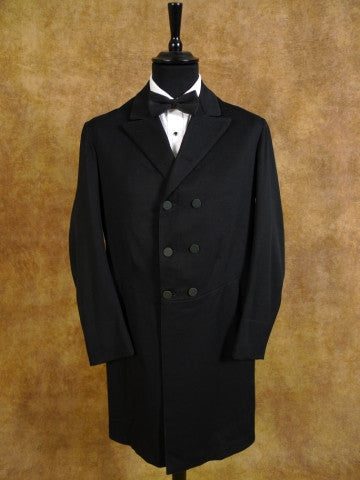 1910s 1920s Steampunk Black Wool Morning Frock Coat 38R