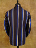 1950 Bespoke Tailored Brown / Blue Striped Boating Blazer 38S