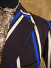 1950 Bespoke Tailored Brown / Blue Striped Boating Blazer 38S