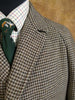 1960s Vintage Green / Brown Houndstooth Raglan Coat 38S