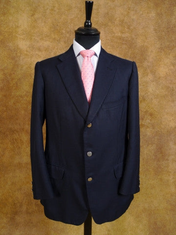 1981 Bespoke All Wool Navy Blue Blazer w/ 2/4 Working Cuff Buttons 40R