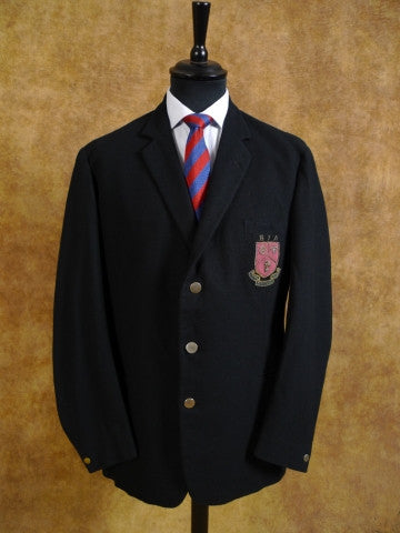 1966 Vintage Bespoke Black Wool Doeskin Blazer 40L