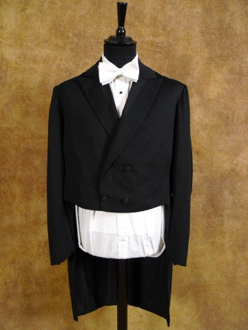 1910s 1920s Very Vintage Black Wool Evening Tailcoat 37L