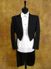 1950s 1960s Vintage Black Worsted Wool Evening Tailcoat 37