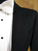 1950s 1960s Vintage Black Worsted Wool Evening Tailcoat 37