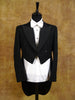 1940s 1950s Vintage Black Barathea Wool Evening Tailcoat 36R