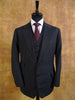 1978 Vintage Bespoke Black / White Stripe 3-Piece Suit 40R