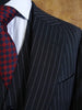 1978 Vintage Bespoke Black / White Stripe 3-Piece Suit 40R