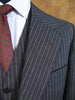1978 Vintage Savile Row Bespoke Grey Stripe 3-Piece Suit 40R