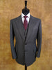 1976 Savile Row Bespoke Grey / White Stripe 3-Piece Suit w/ 2 pairs of trousers 39R
